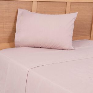 Sabana 144 Hilos Lisas 1.5 Plazas Rosado