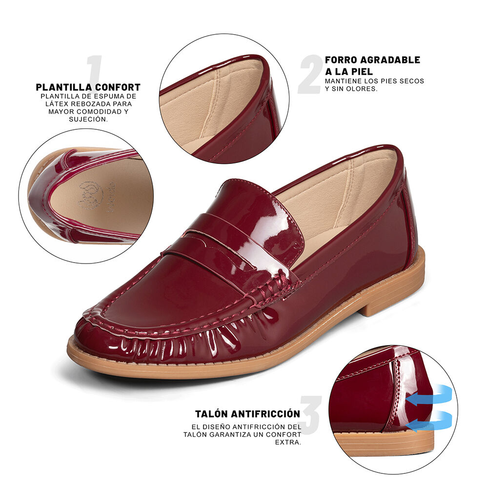 Mocasin Casual Mujer Charol Vintage Formal Weide You502 image number 7.0