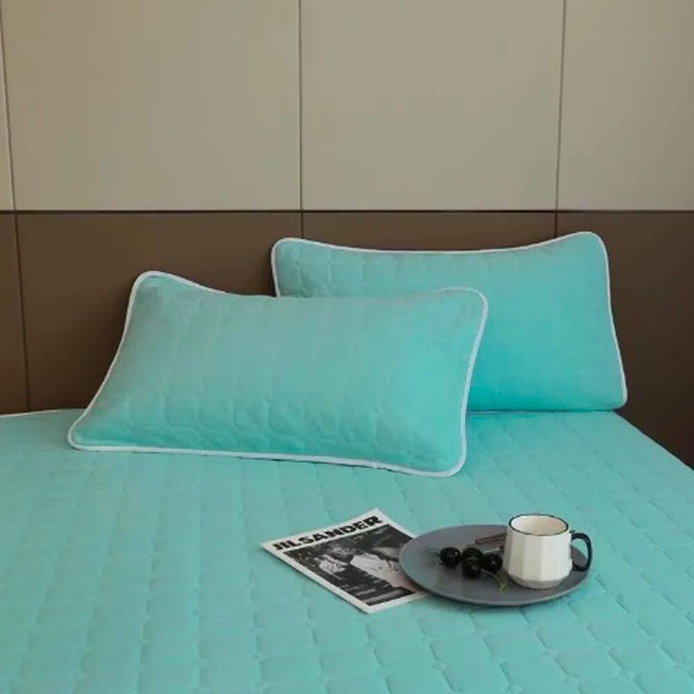 Cubrecama Quilt Cobertor King Celeste Y Blanco image number 3.0