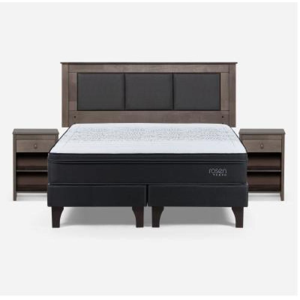 Cama Europea Rosen Tempo / 2 Plazas / Base Dividida + Set De Maderas image number 6.0
