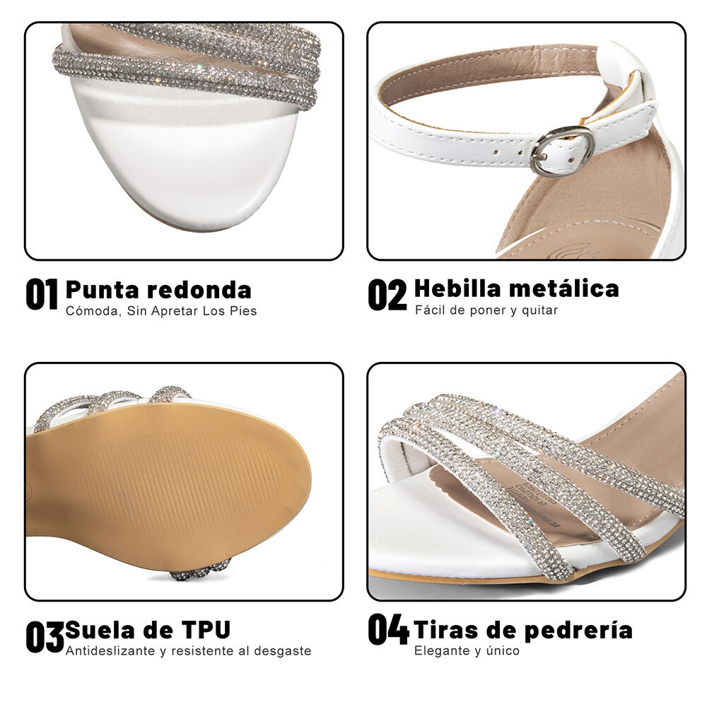 Sandalia Taco Grueso Elegante Moda Mujer Weide Gh175 image number 8.0