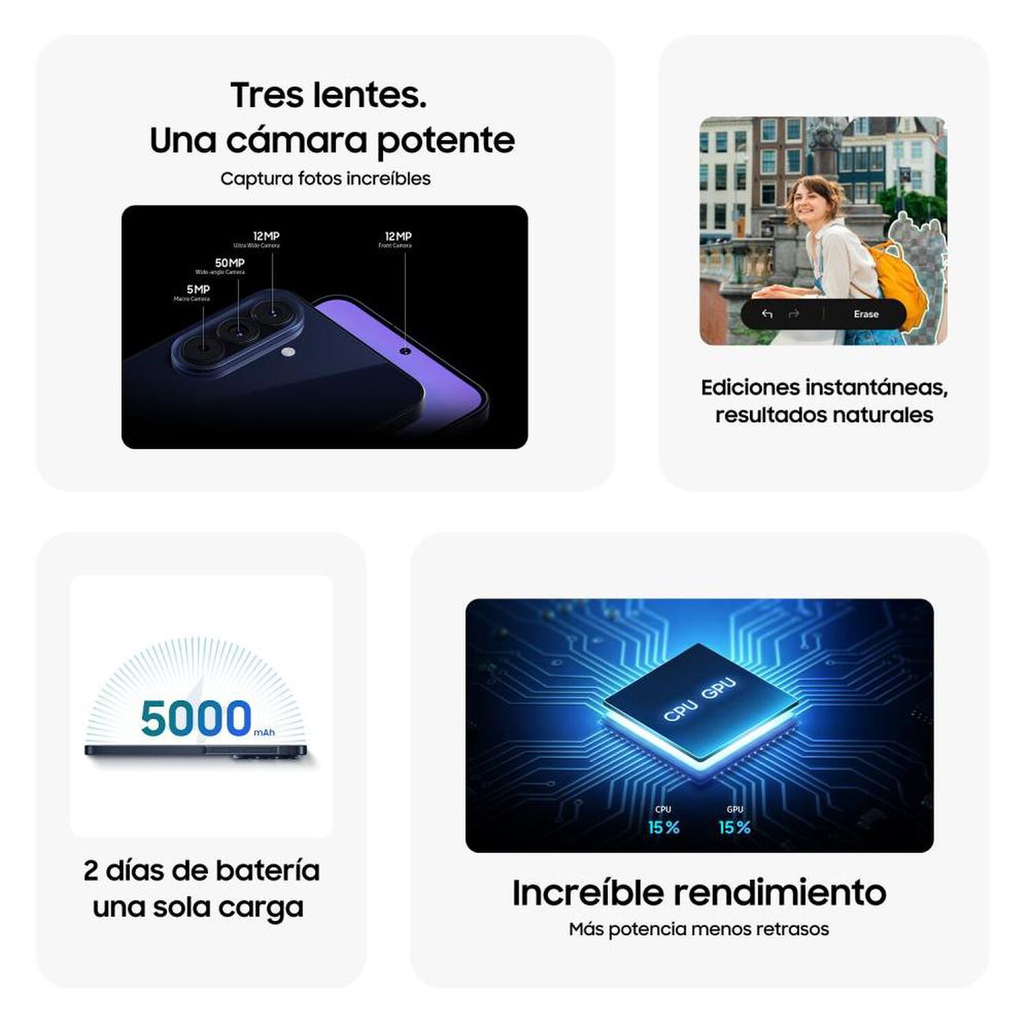 Smartphone Samsung Galaxy A57 / 5G / 256 GB / Awesome Navy / Liberado image number 4.0