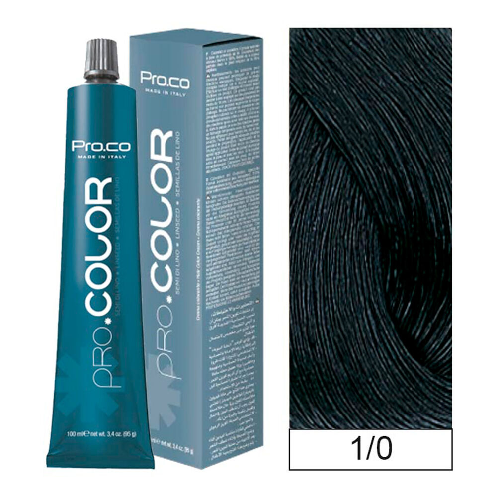 Pro.color - Tintura Permanente 1/0 Negro 100ml + Oxidante image number 0.0