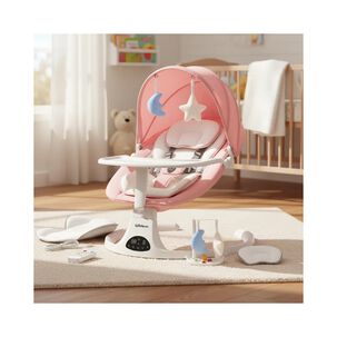 Mecedora El&eacute;ctrica 2 En 1 Bluetooth Yoya Rosada Lubabycas