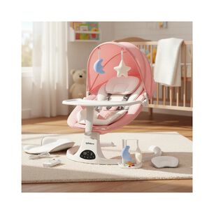 Mecedora El&eacute;ctrica 2 En 1 Bluetooth Yoya Rosada Lubabycas
