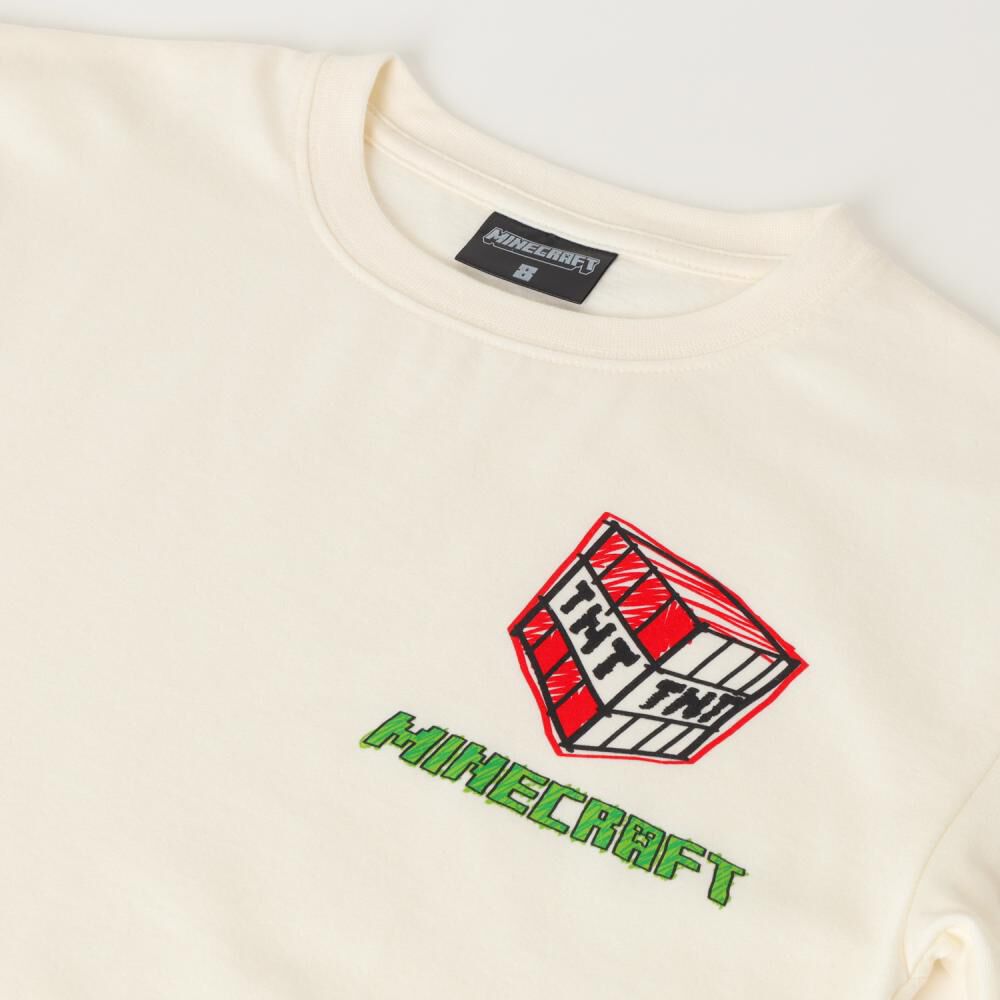Polera Manga Larga Niño Logo Minecraft image number 2.0