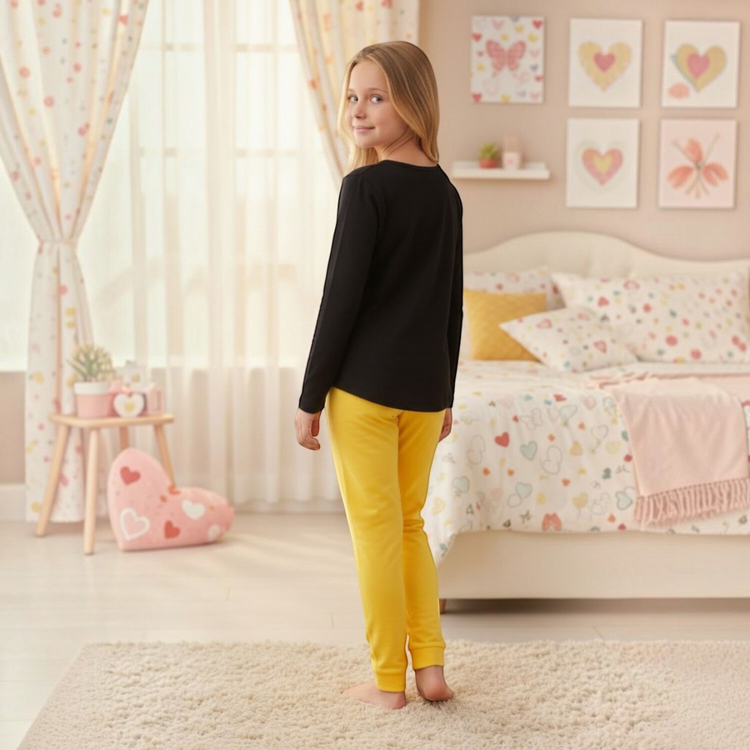 Pijama Ni&ntilde;a Estampado Coraz&oacute;n Mariposas image number 3.0