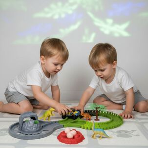 Juguete Autopista Parque Dinosaurio Flexible Para Ni&ntilde;os