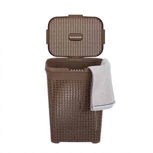 Cesto Canasto De Ropa 60 Litros Marca Mp Color Chocolate