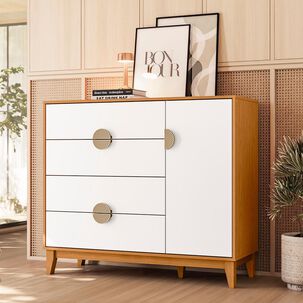 C&oacute;moda Vekkahome Ipe / 1 Puerta / 4 Cajones