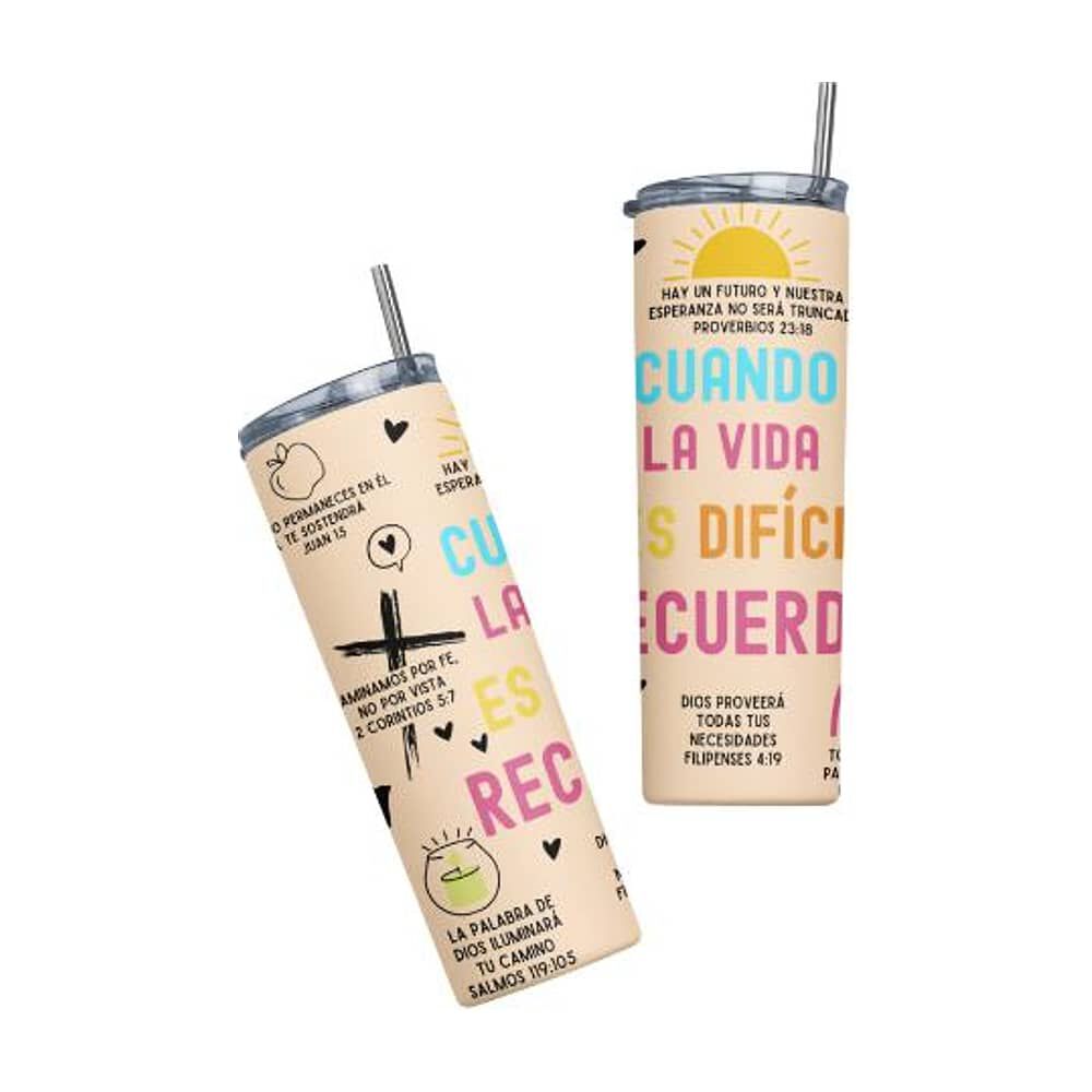 Termo Botella T&eacute;rmica Cristiano Con Vers&iacute;culos B&iacute;blicos Evang&eacute;lico image number 2.0