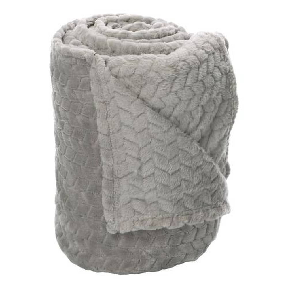 Frazada Andes Jacquard Flannel Gris 1.5 Plaza image number 1.0