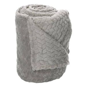 Frazada Andes Jacquard Flannel Gris 1.5 Plaza