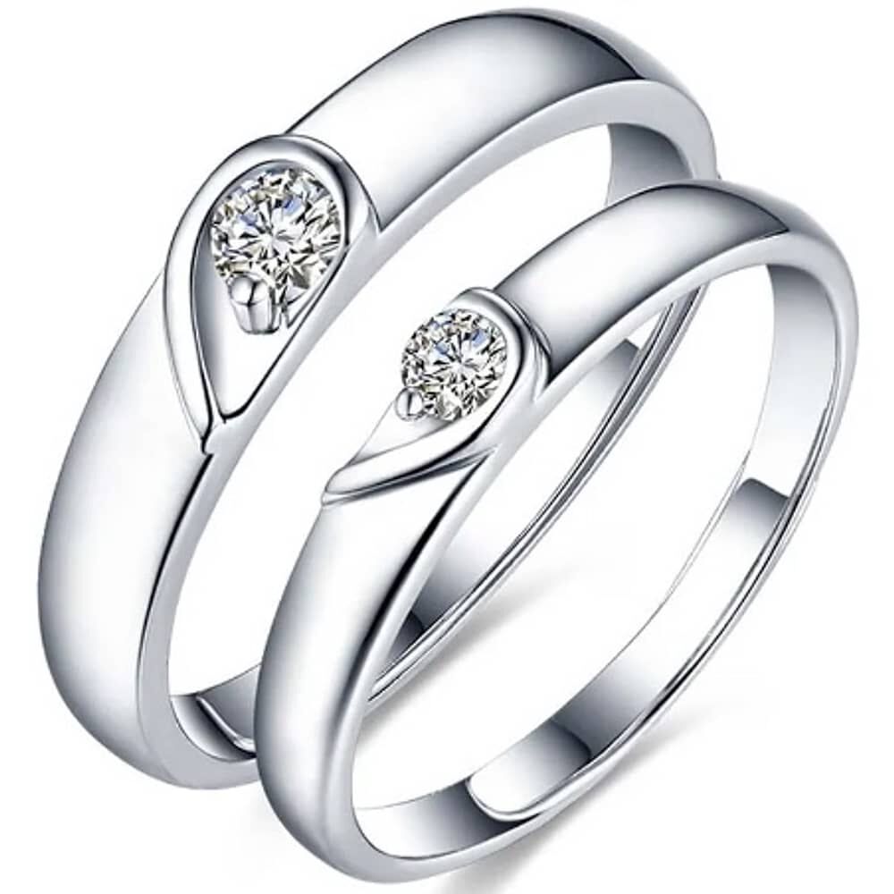 2 Anillos Promesa Plata Fina 925 image number 0.0