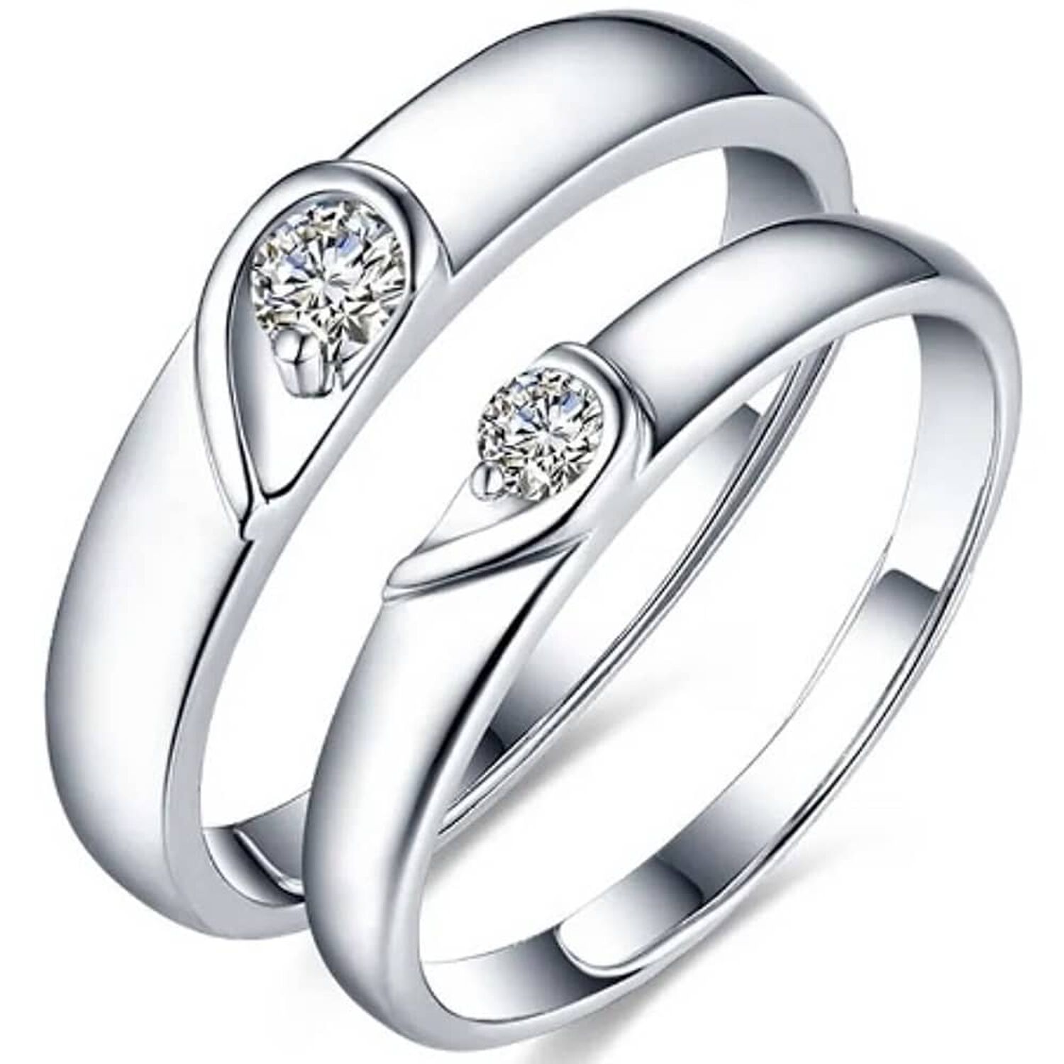 2 Anillos Promesa Plata Fina 925 image number 0.0