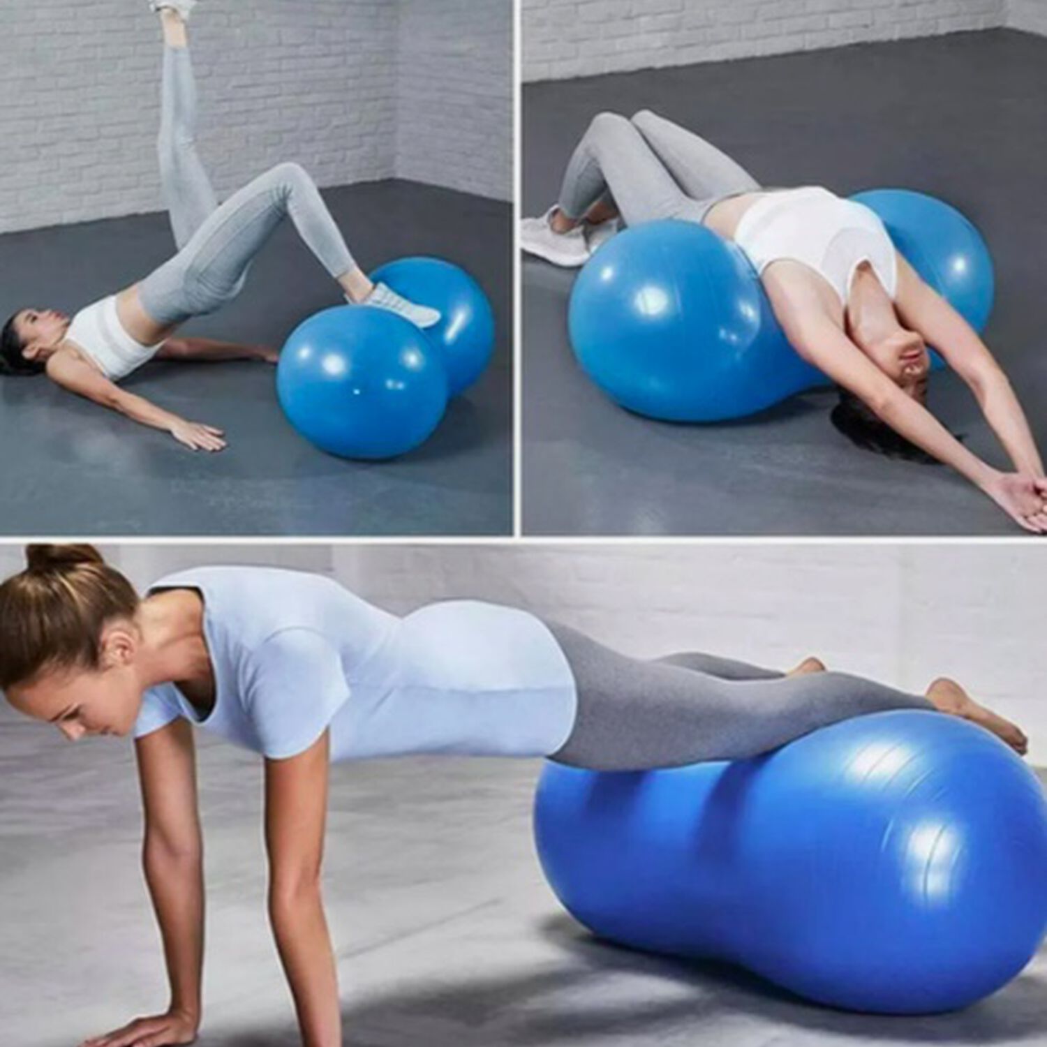 Bal&oacute;n Ovalado Pilates Yoga Gris image number 3.0