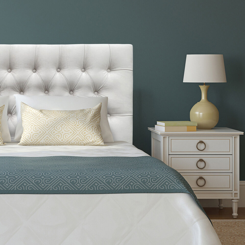 Respaldo De Cama Capitoné Premium Felpa Marfíl King image number 0.0