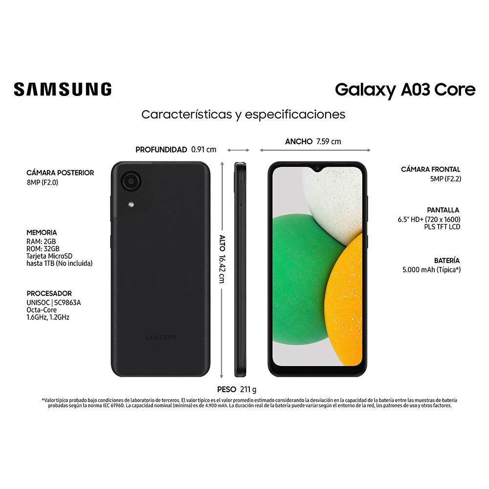 Smartphone Samsung Galaxy A03 Core / 32 GB / Movistar image number 2.0