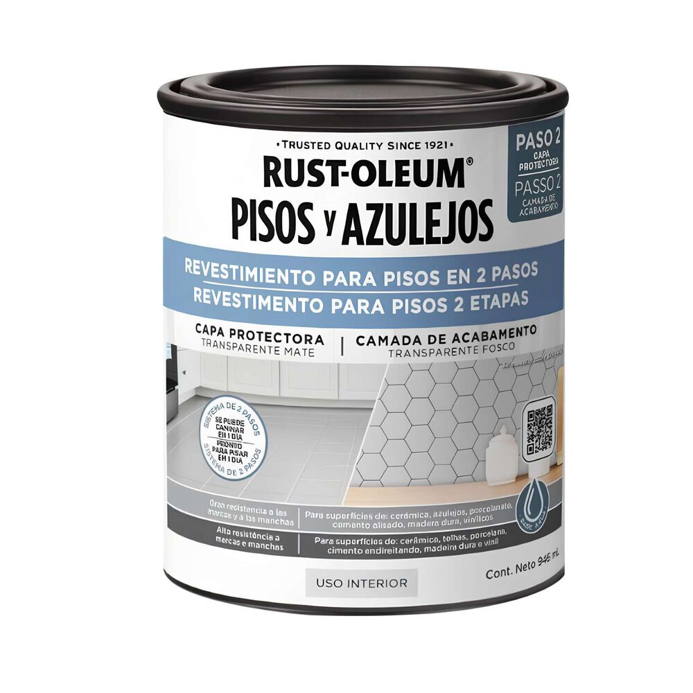 Revestimiento Para Pisos, Cerámicas Y Porcelanatos Paso 2 946ml Protector Transparente Mate - Rust Oleum image number 0.0