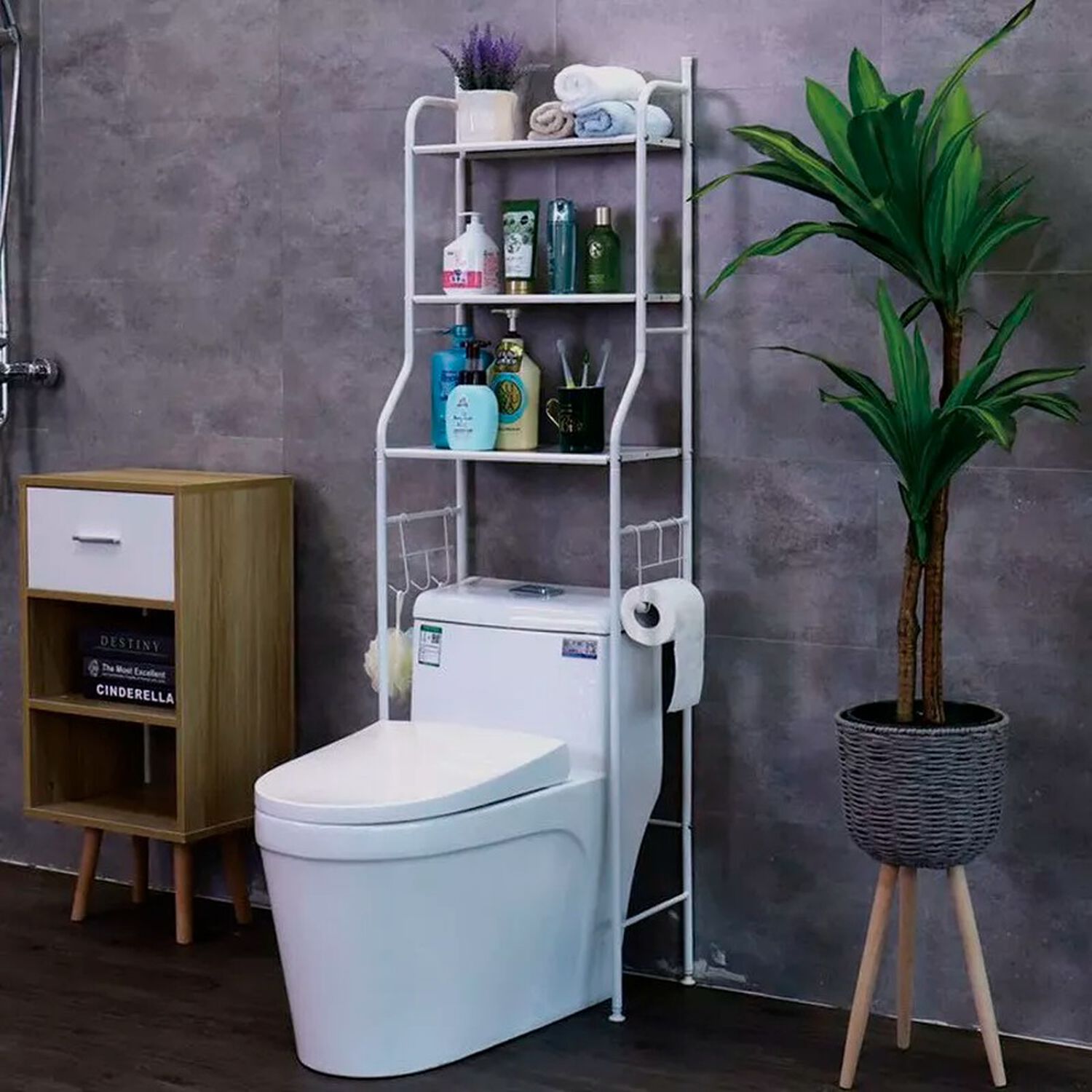 Estante Organizador Met&aacute;lico De Almacenamiento Para Ba&ntilde;o De 3 Niveles image number 2.0