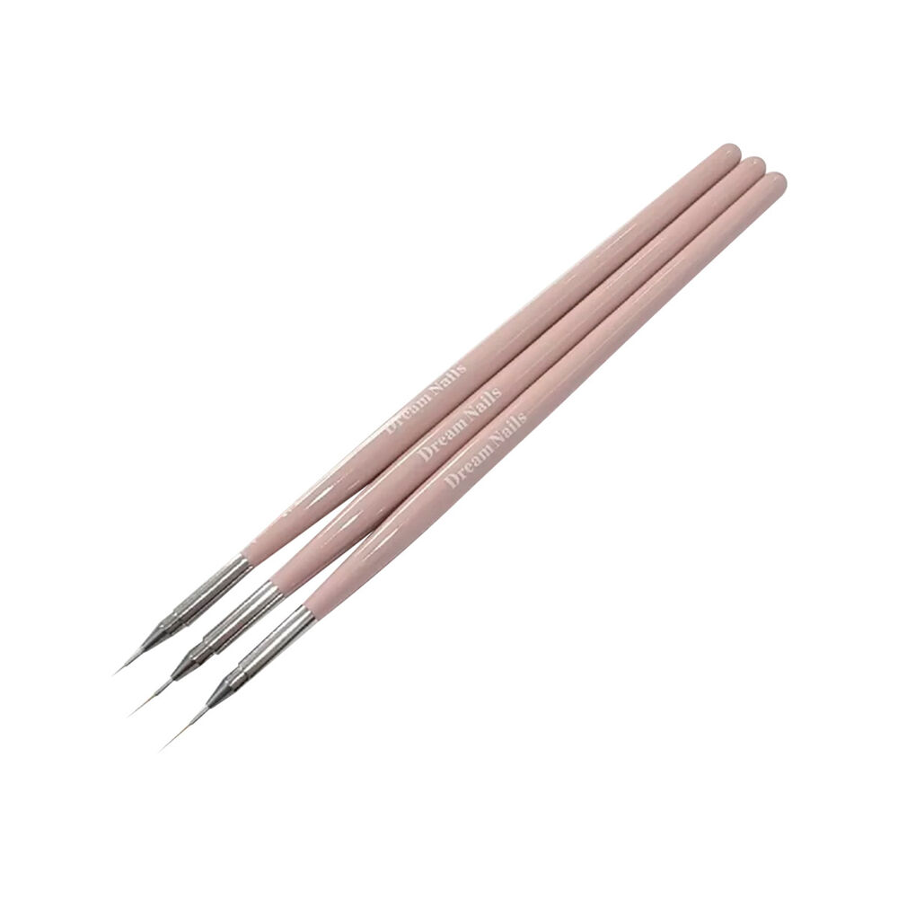 Set 3 Pinceles Delineadores Dream Nails Medidas 3mm 5mm 7mm image number 0.0