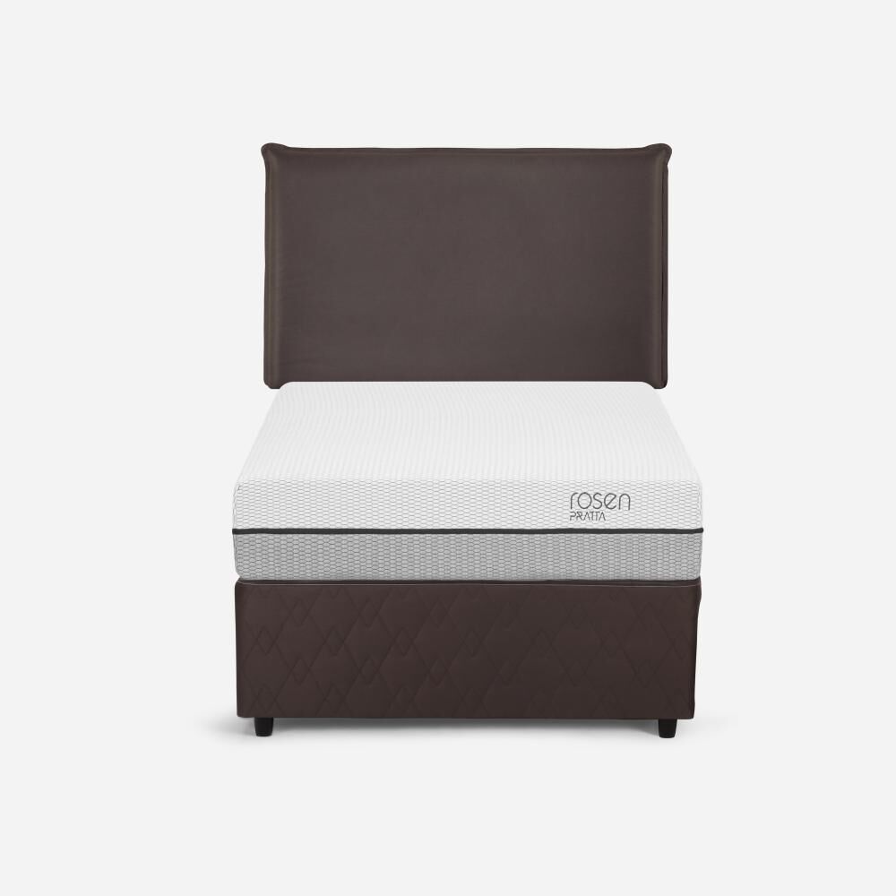 Cama Nido Rosen Pratta / 1.5 Plazas / Base Normal + Respaldo Maurice Chocolate image number 0.0