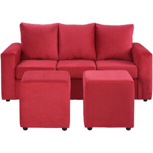 Juego De Living Bodevir Kendy / 3 Cuerpos + 2 Pouf
