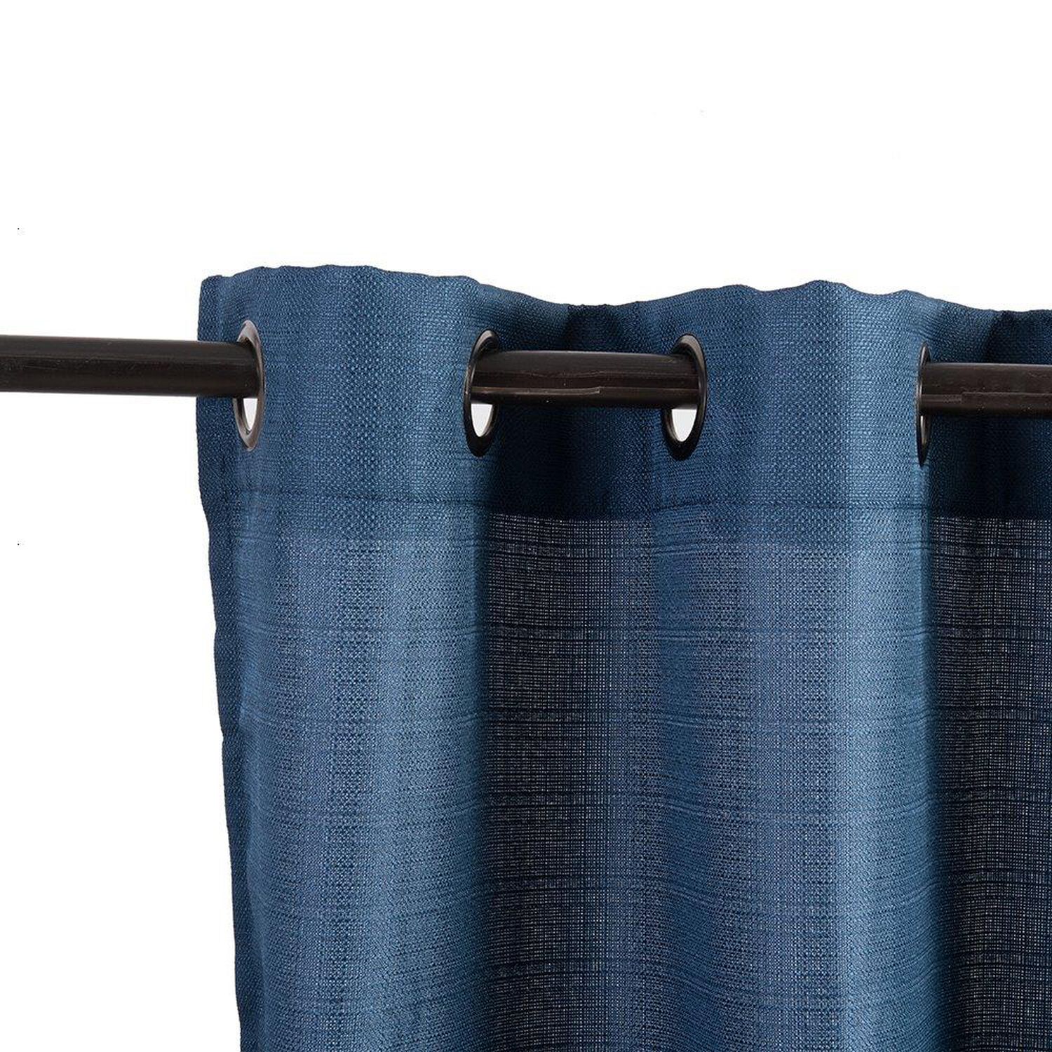 Set Cortina Jqd Rustica 8pzas Argolla 140x220 Azul image number 1.0