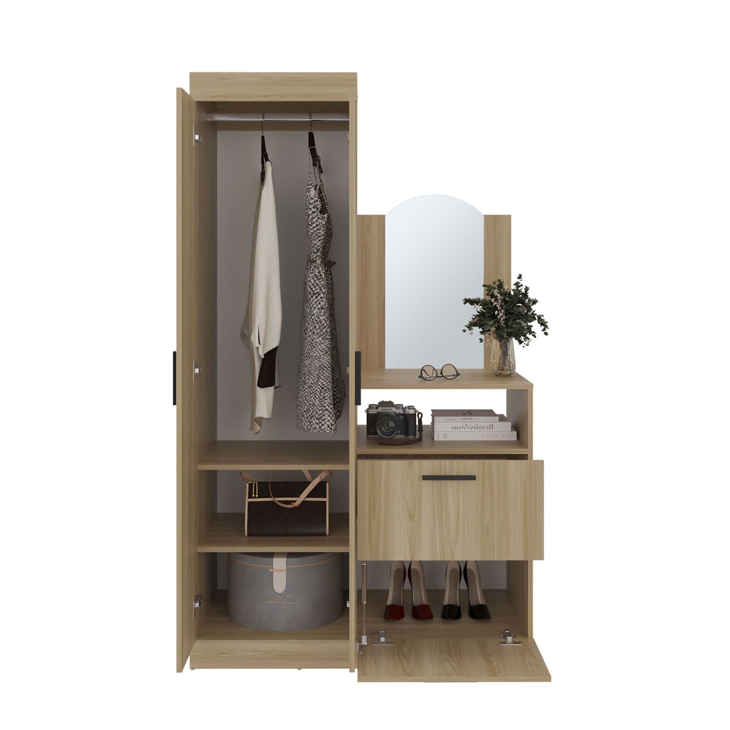 Closet Comoda Con Espejo 3 Puertas 1 Cajon image number 1.0
