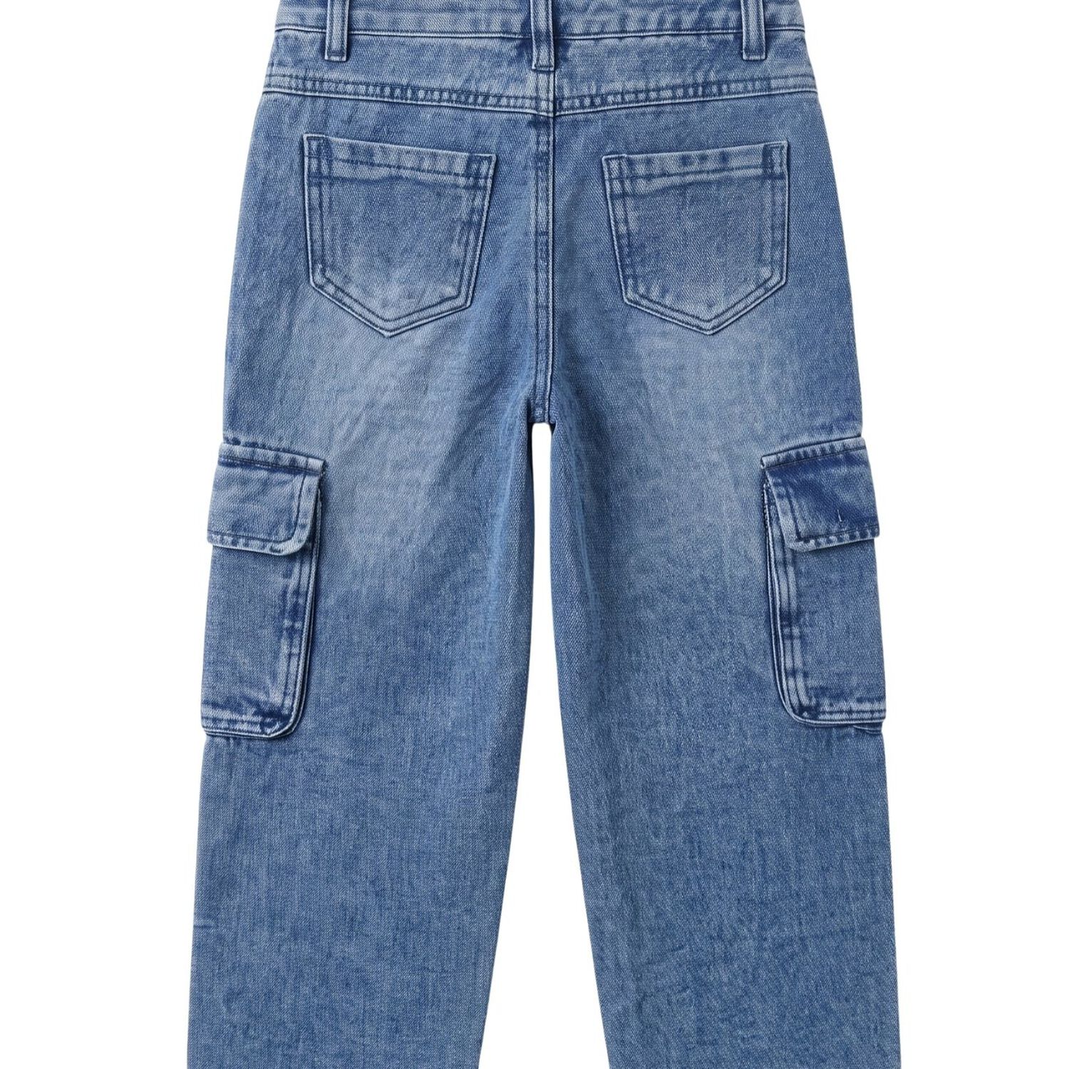 Pantalon Cargo Ni&ntilde;a Jeans Moda Urbana Con Bolsillos image number 5.0