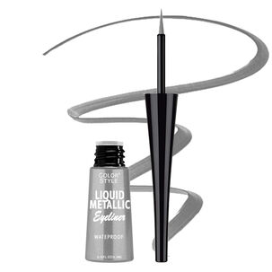 Delineador De Ojos Metalizado Plateado