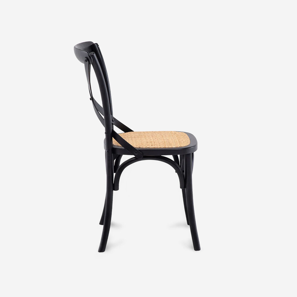 Pack 4 Sillas De Comedor Crossback Madera Negra image number 2.0