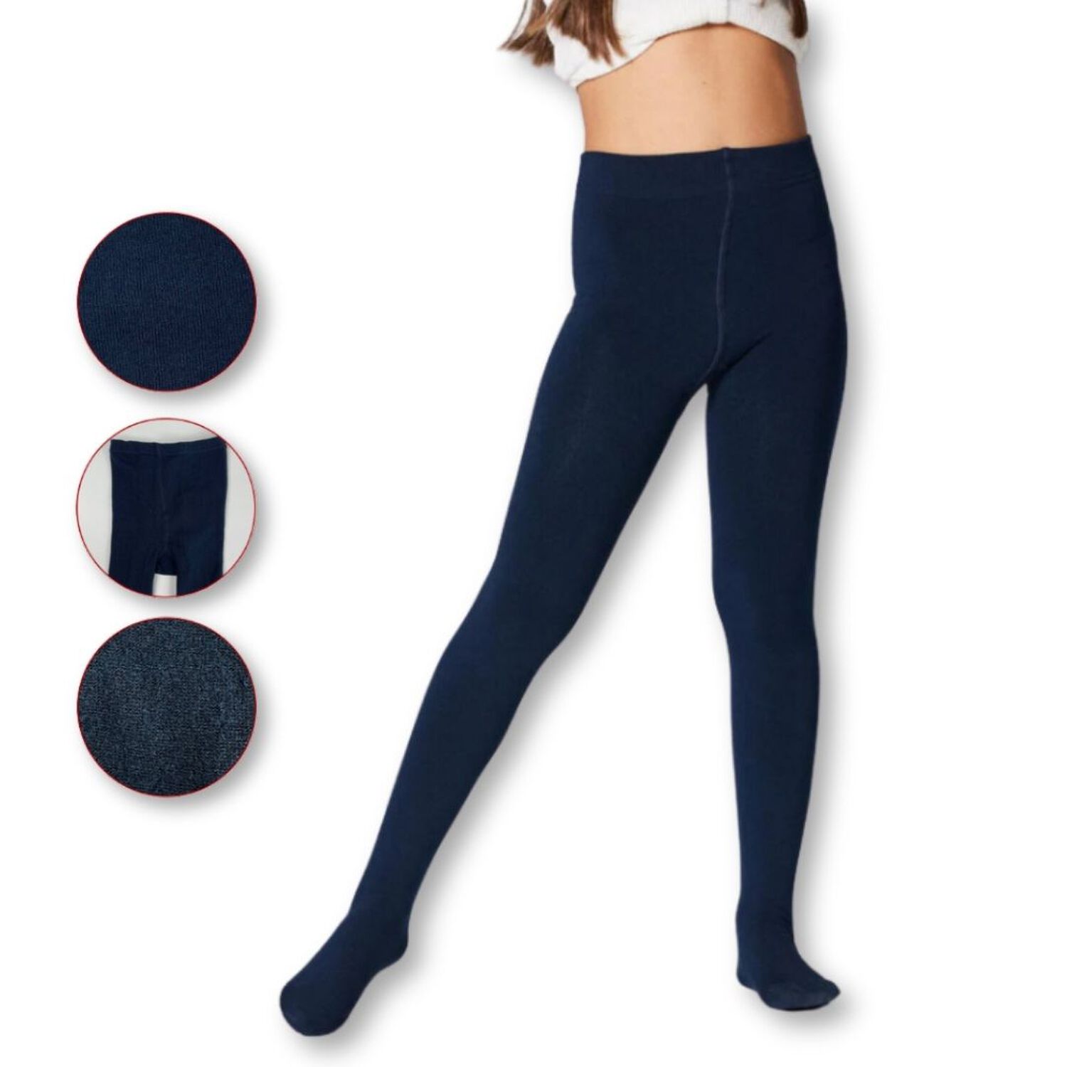 Pack 3 Ballerina Escolar Calcetines Algod&oacute;n Azul Ni&ntilde;a image number 1.0