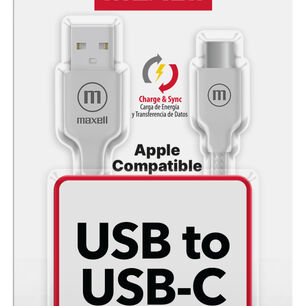 Cable Trenzado Usb A Usb C Maxell 2 Metros Carga R&aacute;pida Blanco