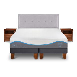 Cama Europea Cic Alaska / King / Base Dividida + Set De Maderas