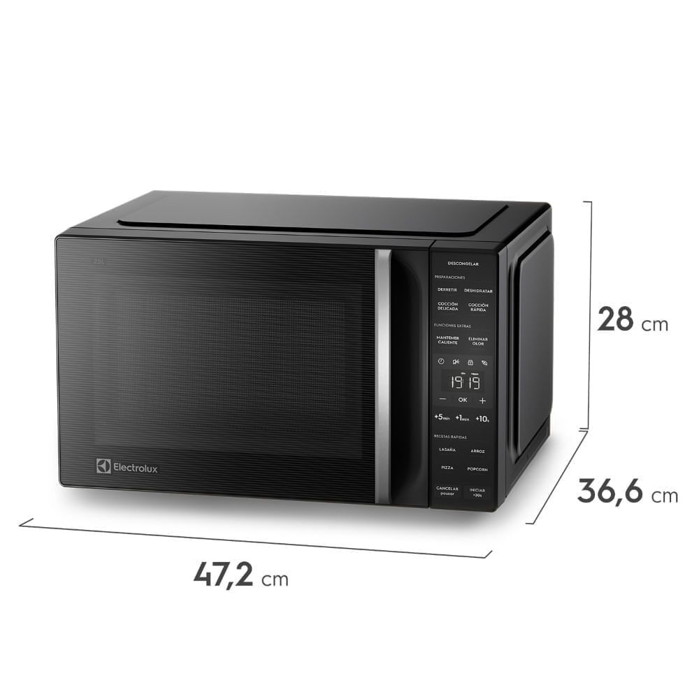 Microondas Electrolux 25 Litros Digital Me25n Negro image number 3.0