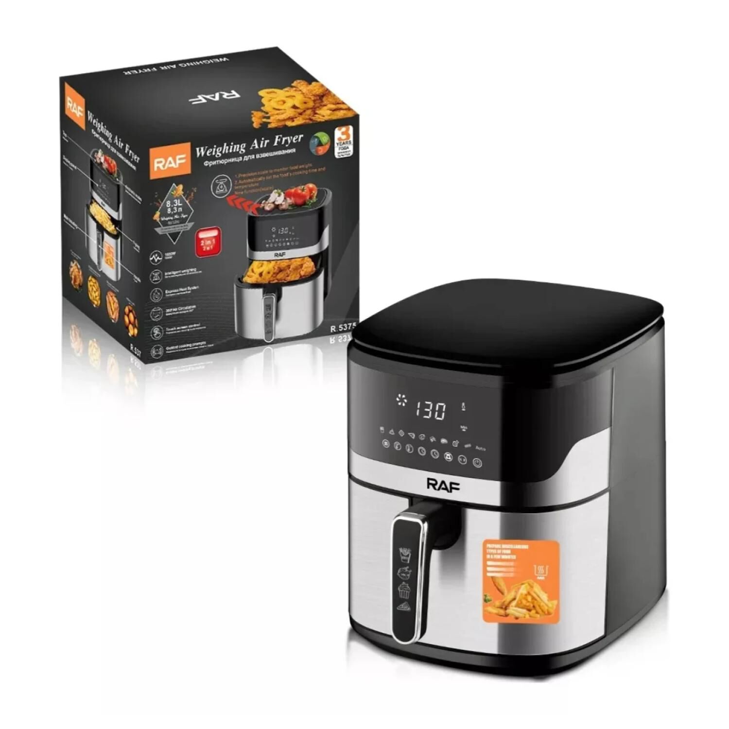 Freidora De Aire Air Fryer 8300ml Bascula Gramera R5375 Raf image number 2.0