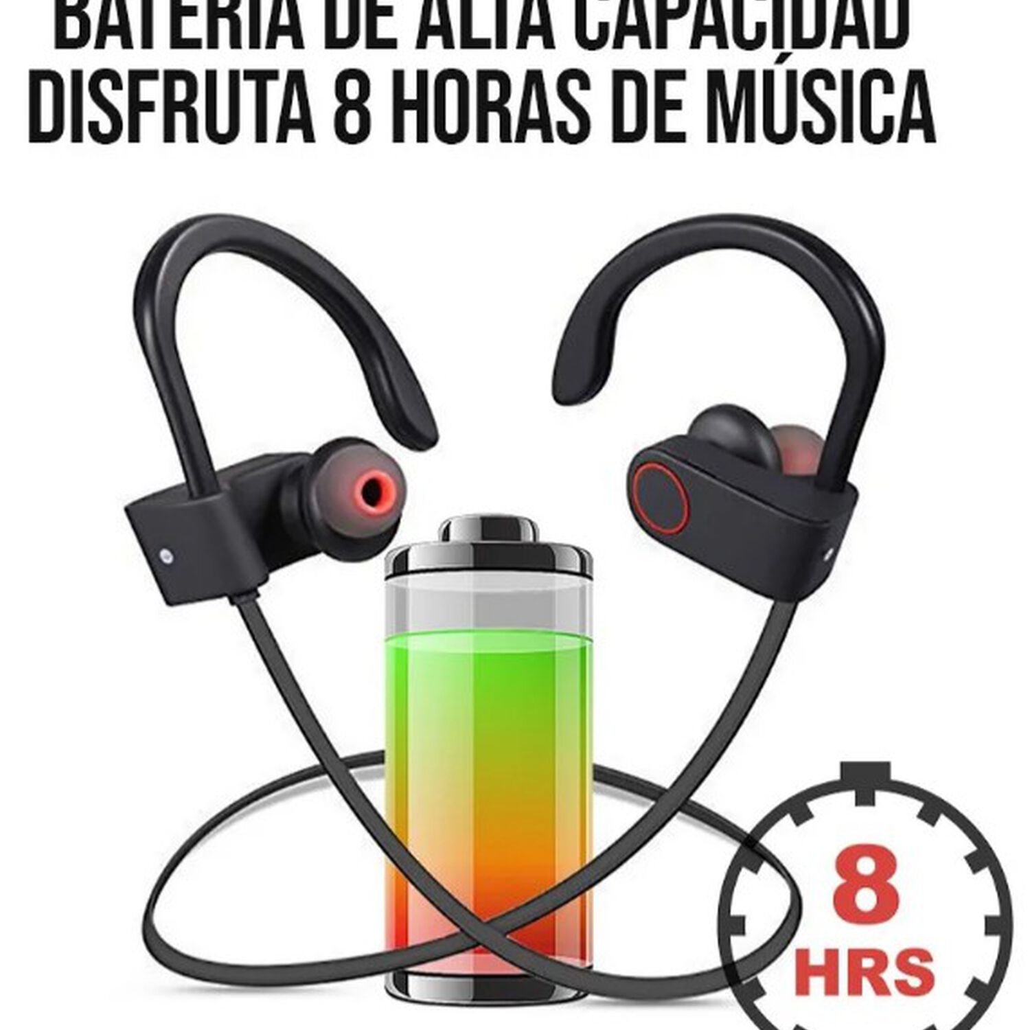 Audifonos Deportivos Inalambricos Bluetooth Microfono Color Negro Linkon image number 3.0