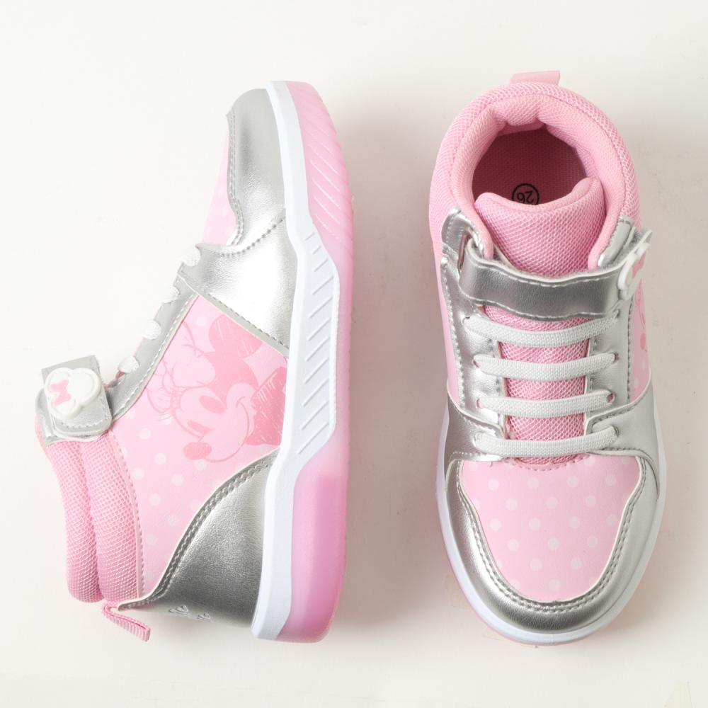 Zapatilla Infantil Con Luces Niña Minnie Rosado image number 3.0