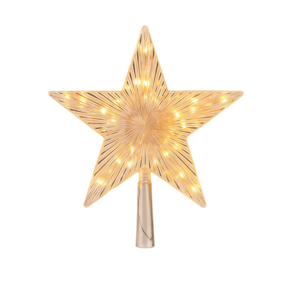 Estrella Punta Arbol Led Calida 15cm Navidad Decoracion image number 0.0