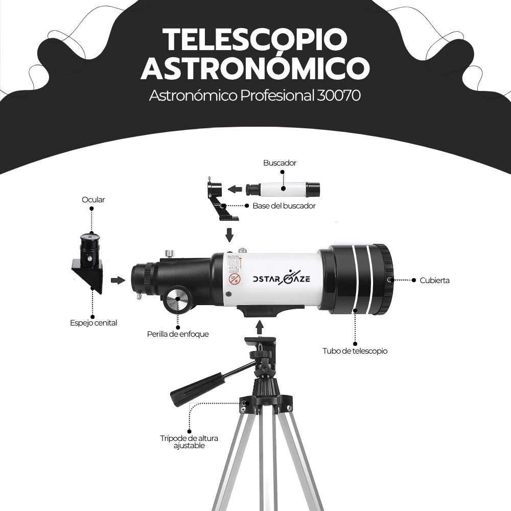 Telescopio Astronómico Profesional Monocular F30070m image number 2.0