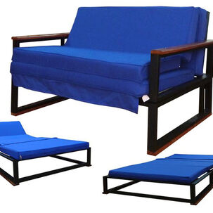 Futon Folk 1 Plaza " Azul "