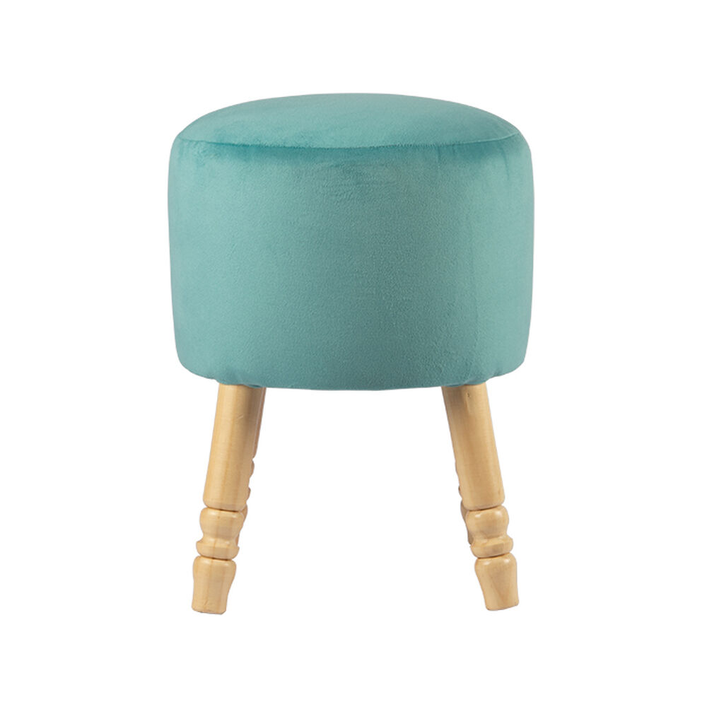 Pouf Bird Diseño Turquesa Felpa 35x35x45 Cm image number 0.0
