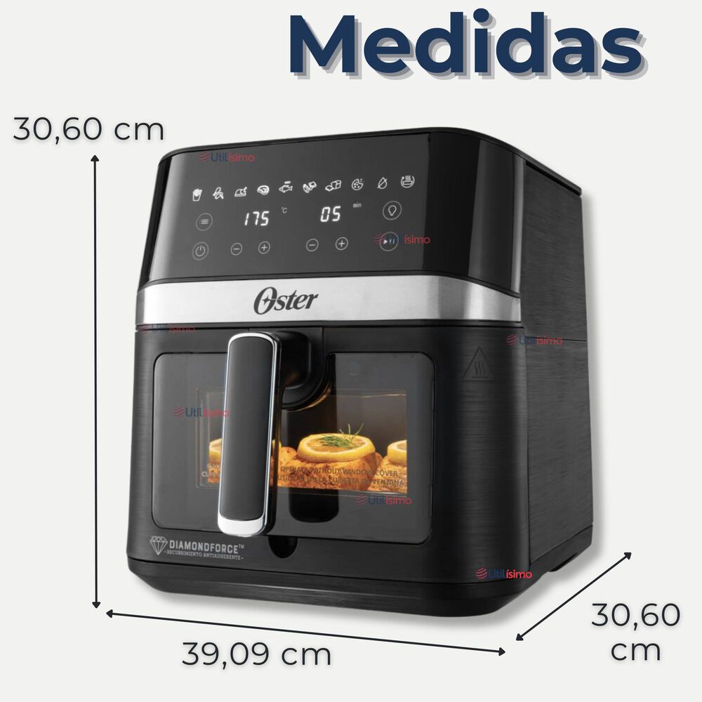 Oster Freidora De Aire Digital, Recubrimiento Oster Diamondforce, 6l De Capacidad, 10 Programas Autom&aacute;ticos, Ckstaf60wddf image number 2.0