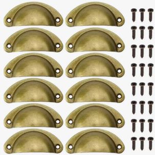 Set 12 Tiradores Para Muebles Dorado