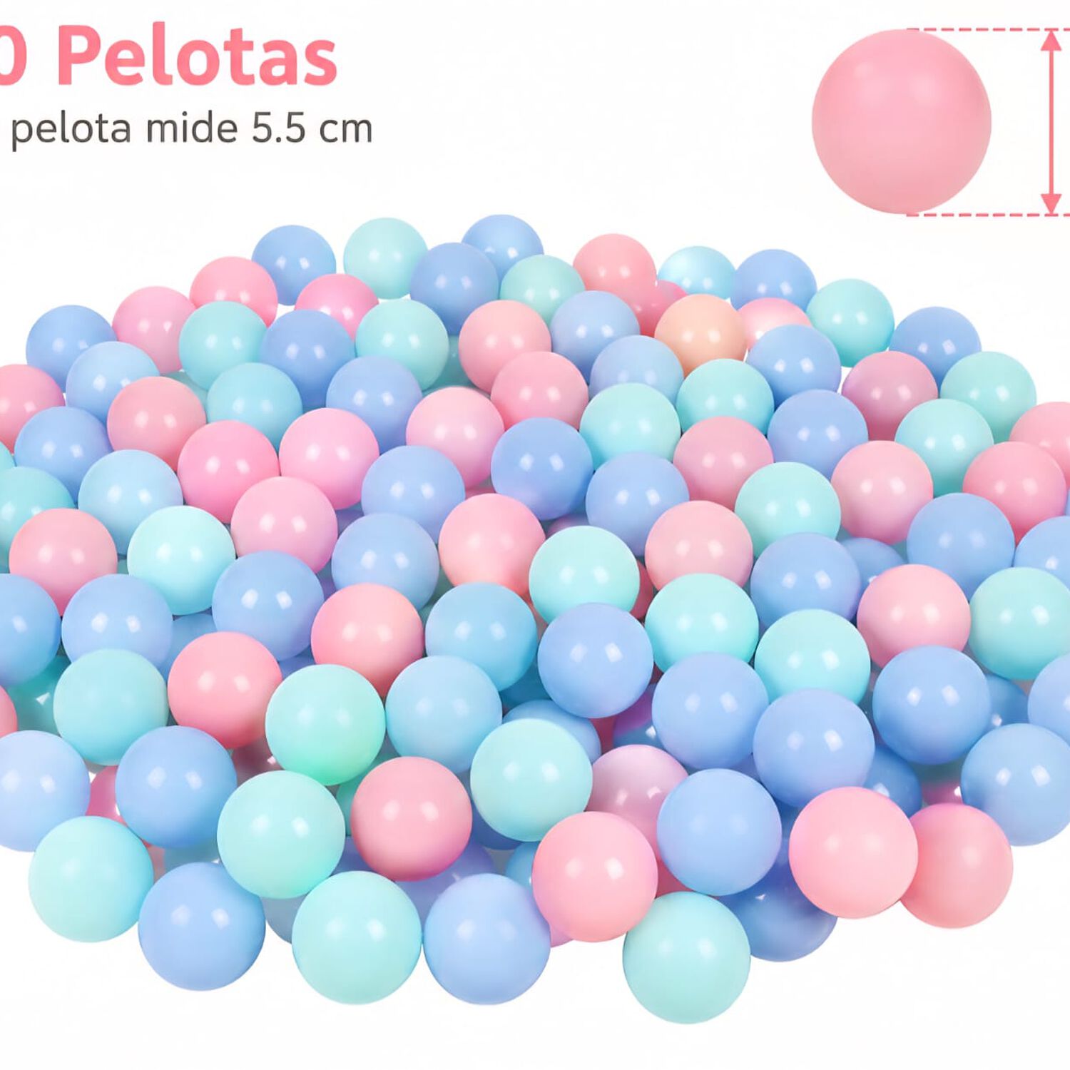 100 Pelotas Plasticas Colores Pasteles image number 5.0