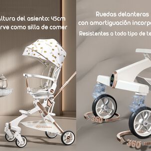 Coche De Paseo 360° Con Mesita Lubabycas Negro