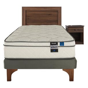 Cama Europea Flex Valencia / 1.5 Plazas / Base Normal + Set De Maderas