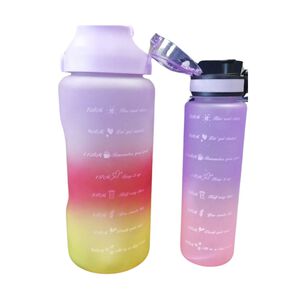 Set 2 Botellas Deportivas 2000ml Y 900ml Doble Boquilla