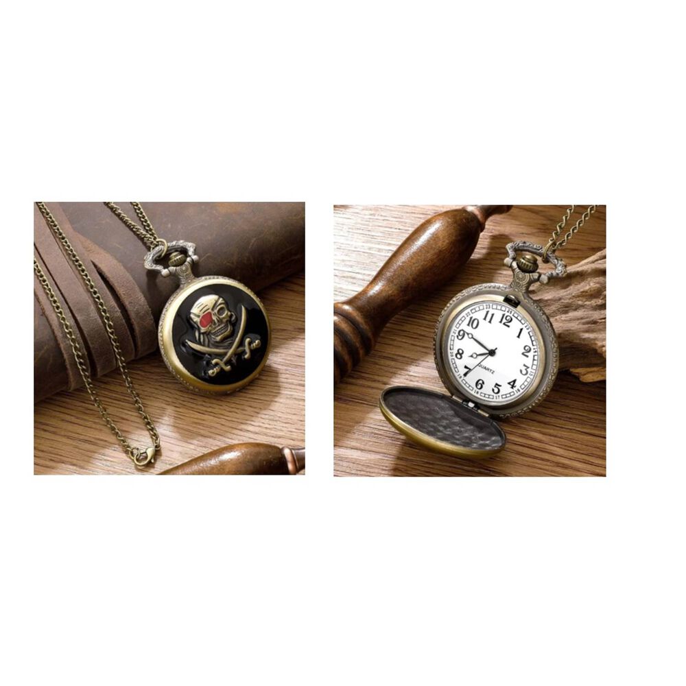 Reloj De Bolsillo Con Diseño De Pirata image number 1.0